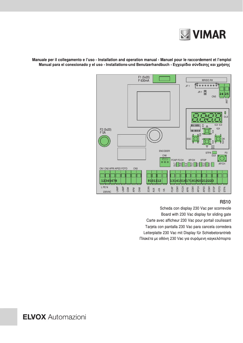 Image de la première page du manuel de l'appareil ELVOX ESM4.D
