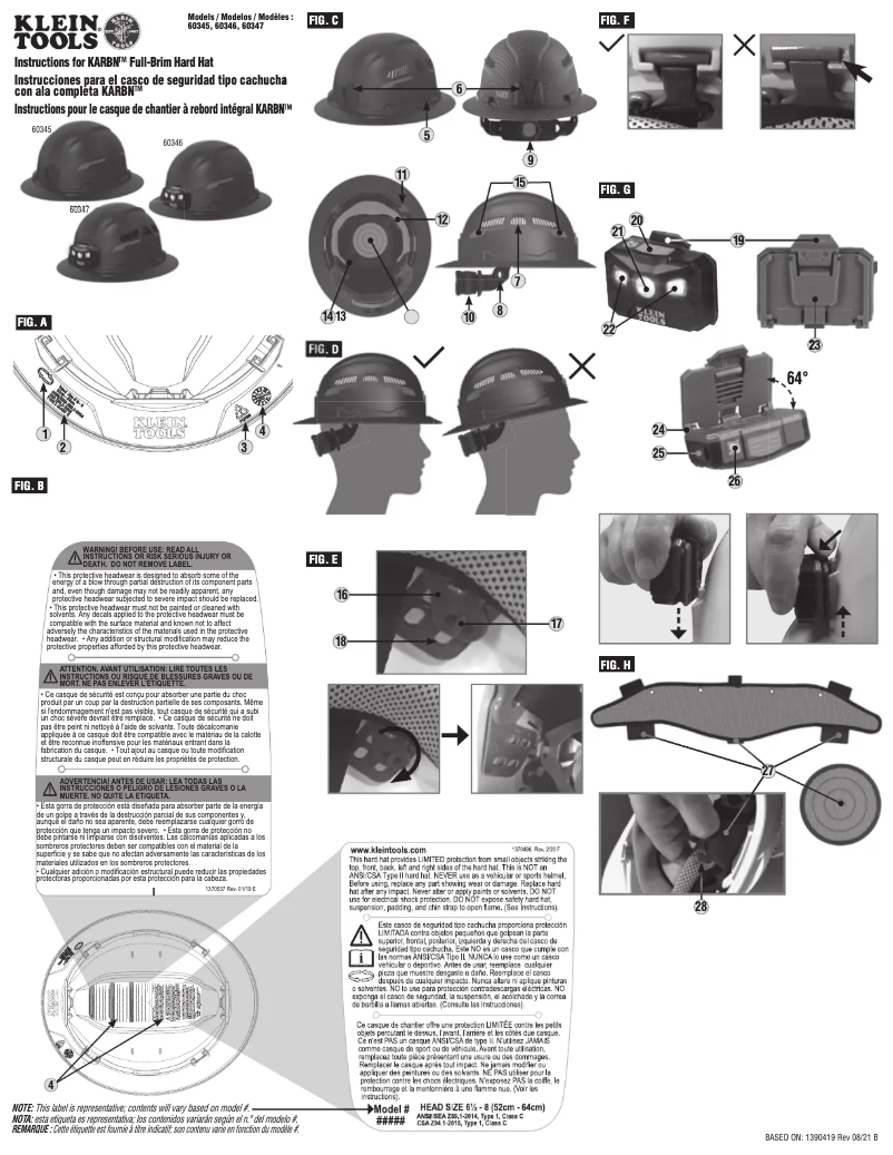 Page 1 de la notice Manuel utilisateur Klein Tools 60346