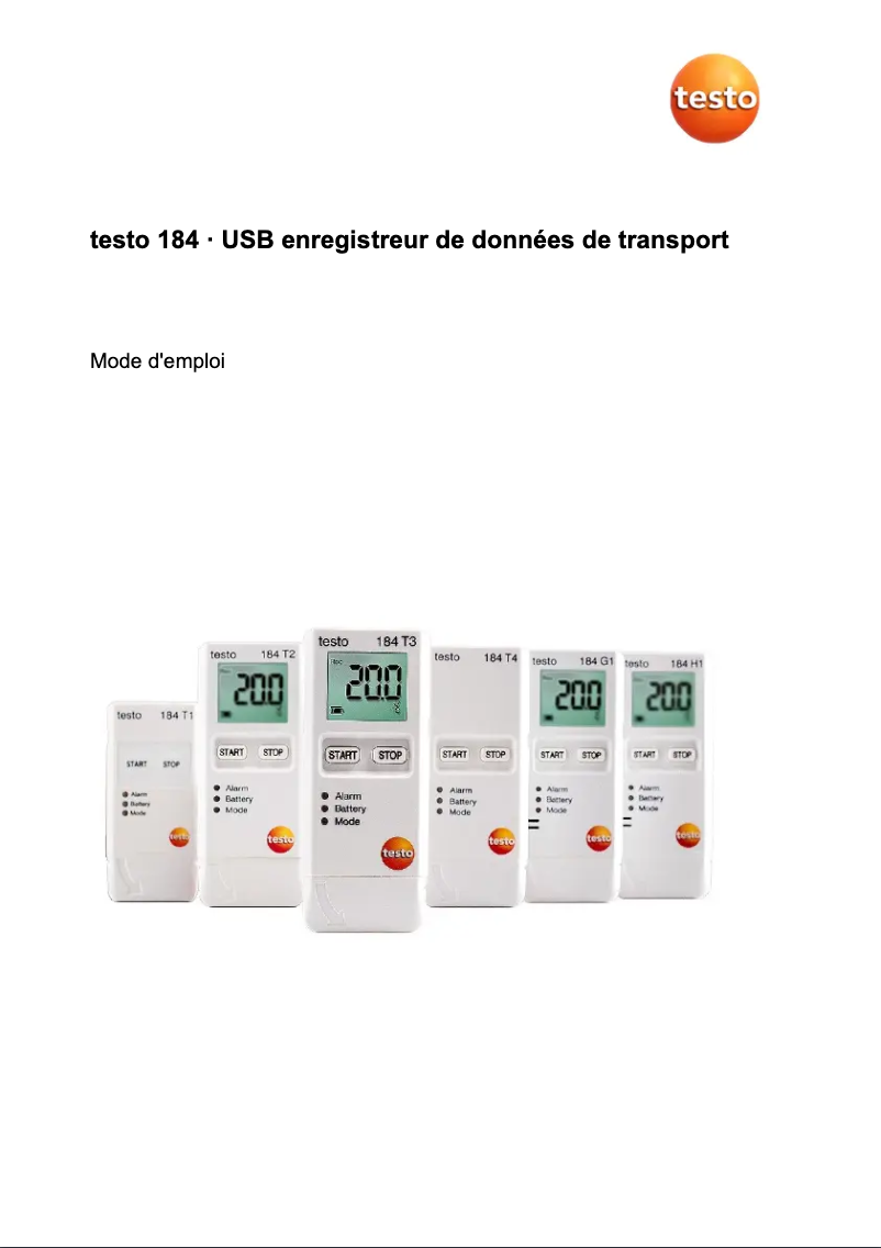 Image de la première page du manuel de l'appareil 184 T3