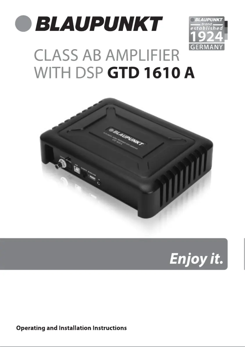 Page n°1 - Manuel utilisateur Blaupunkt GTD 1610 A