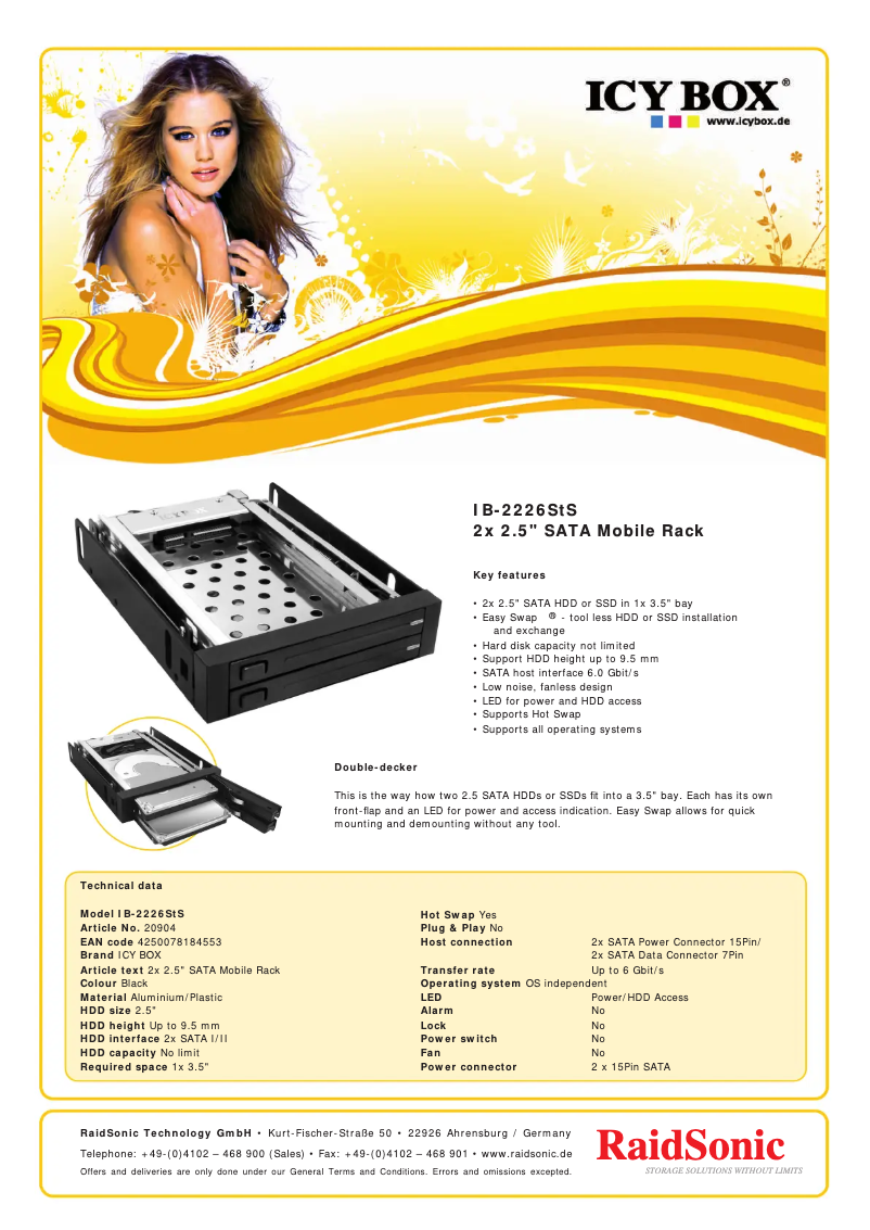 Page n°1 - Fiche technique Icy Box IB-2226STS