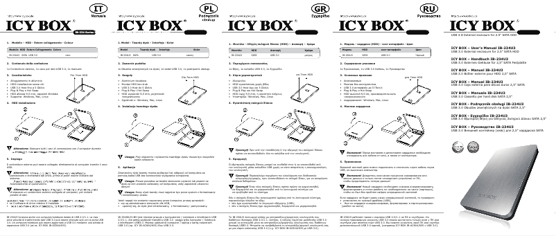 Página 1 del manual Manual de usuario Icy Box IB-234U3