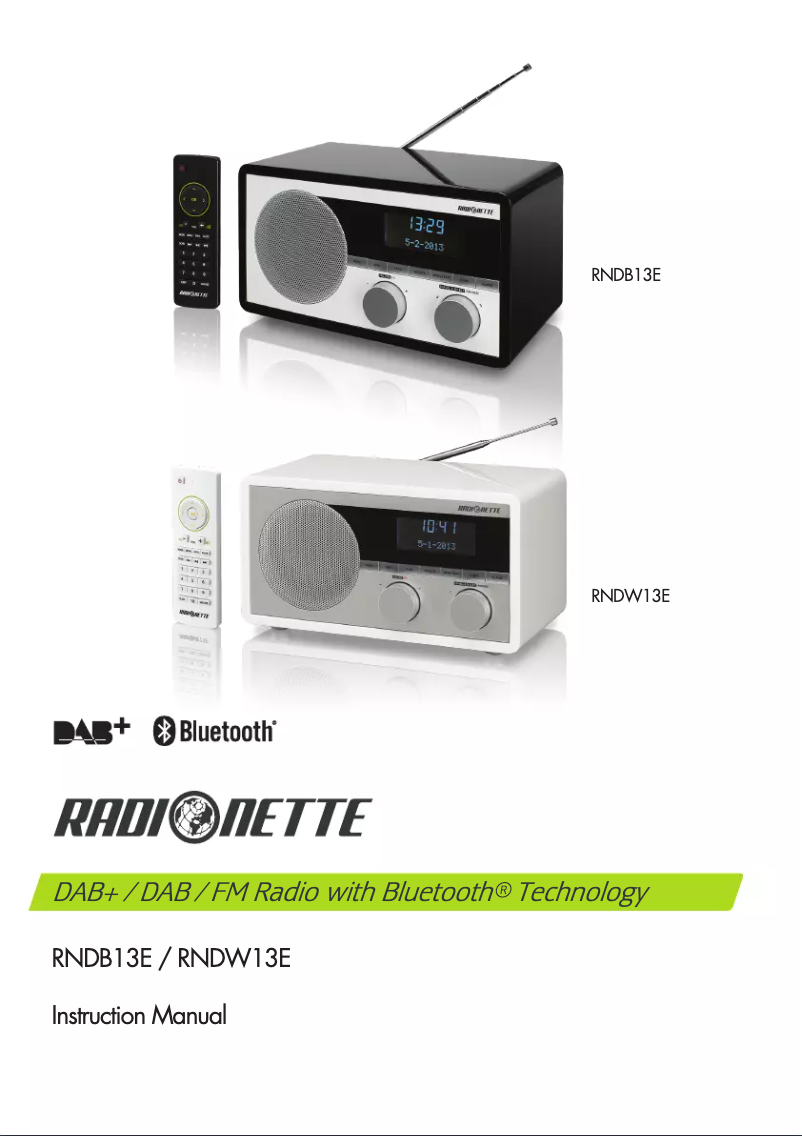 Page 1 de la notice Manuel utilisateur Radionette RNDW13E