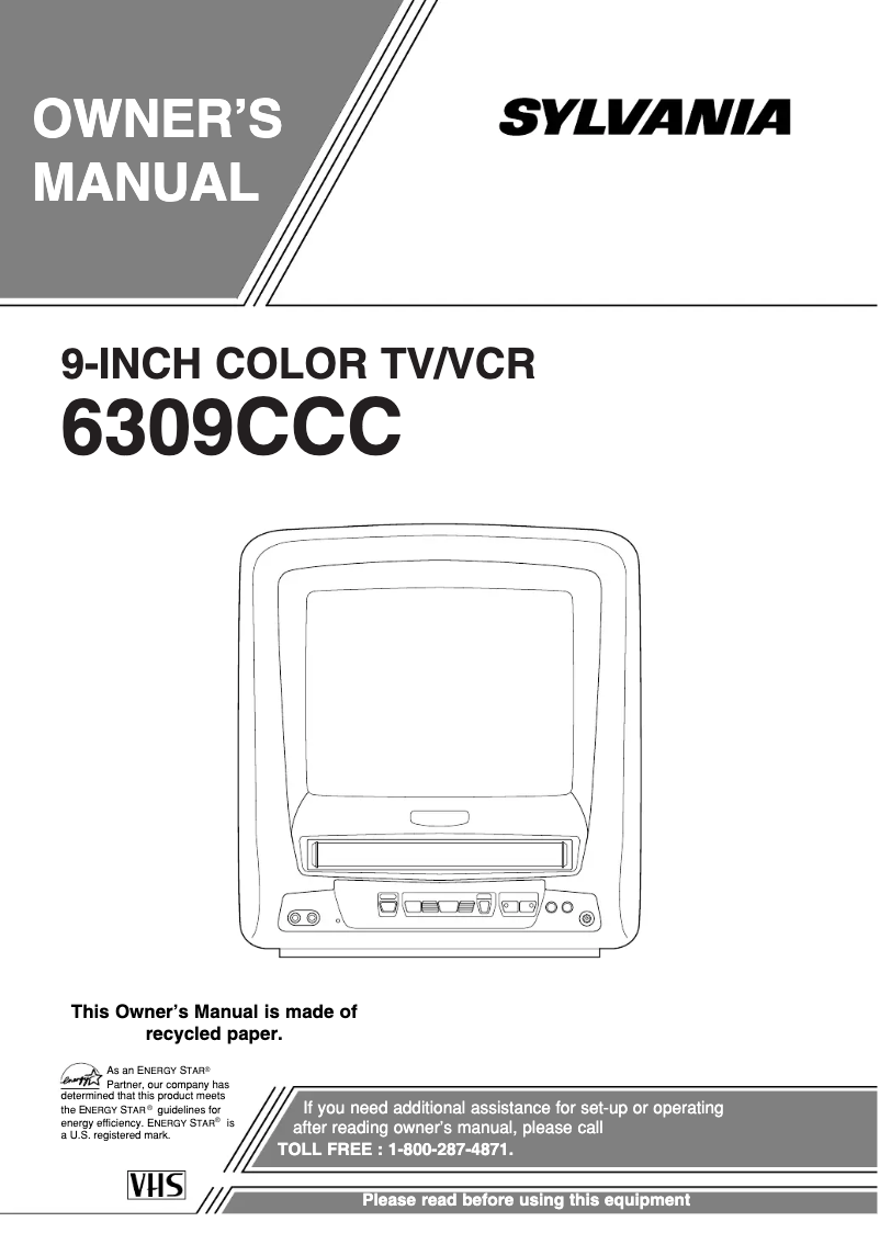 Page n°1 - Manuel utilisateur Sylvania 6309CCC