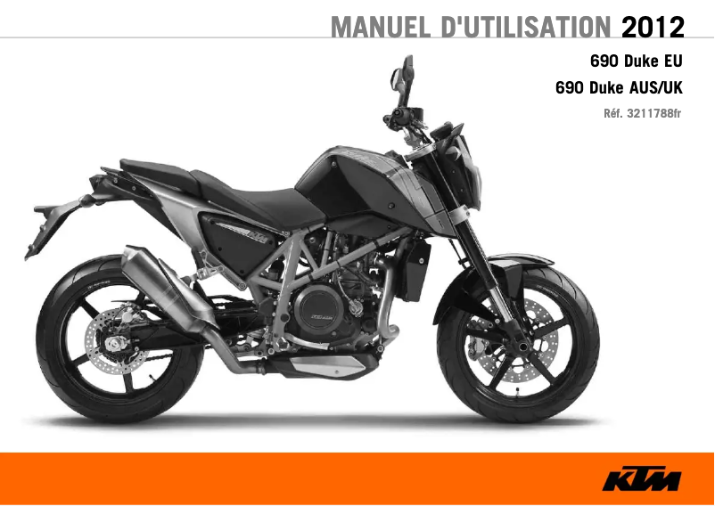 Page 1 de la notice Manuel utilisateur KTM 690 Duke (2012)