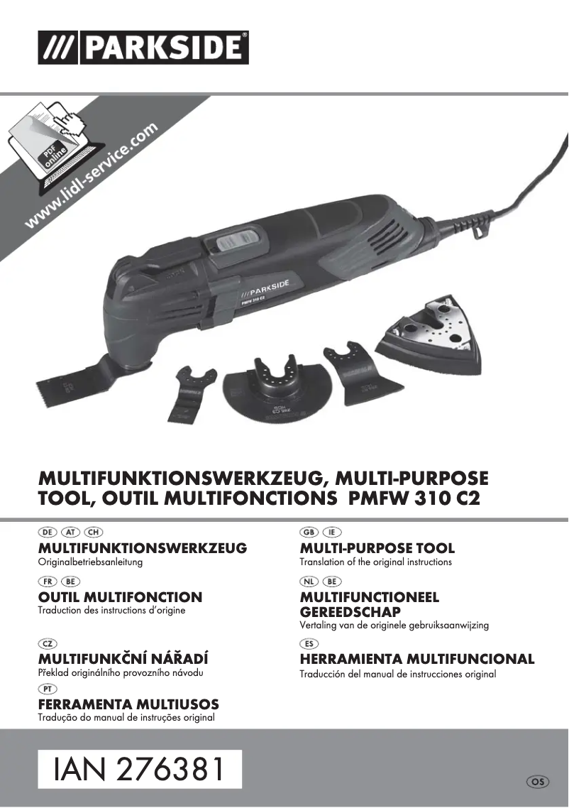 Page n°1 - Manuel utilisateur Parkside PMFW 310 C2