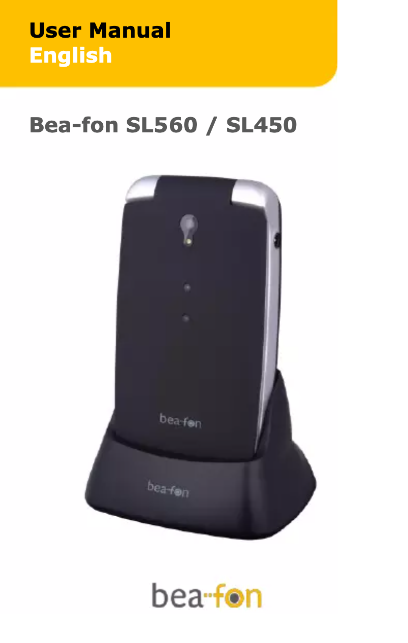 Page 1 of the manual User Manual Bea-fon SL450