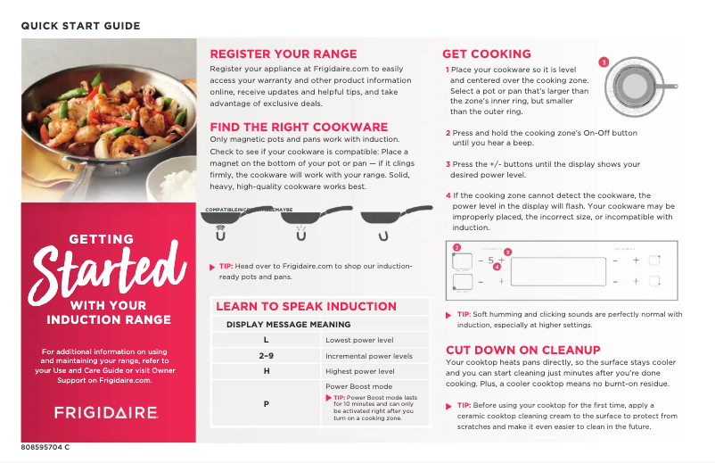 Page n°1 - Guide de démarrage rapide Frigidaire FGIF3036TD