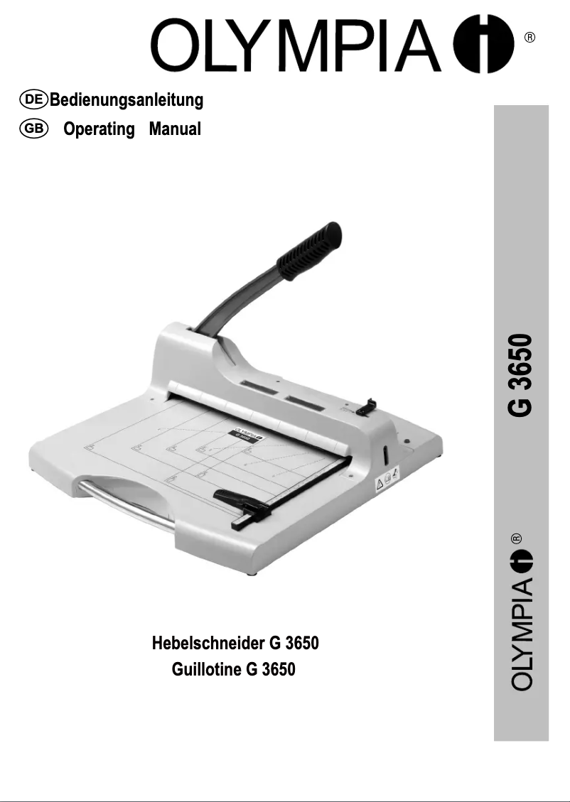 Page 1 de la notice Manuel utilisateur Olympia G 3650