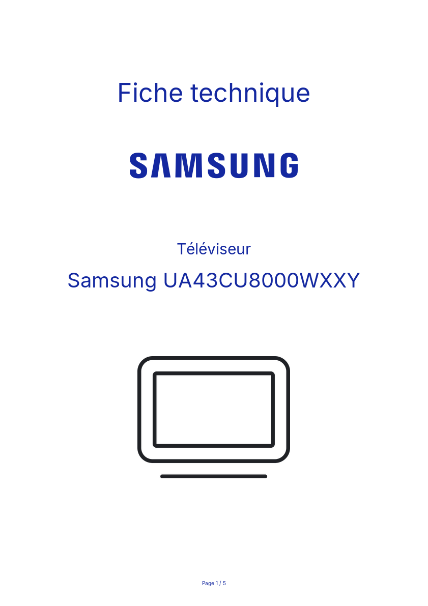 Image de la première page du manuel de l'appareil UA43CU8000WXXY