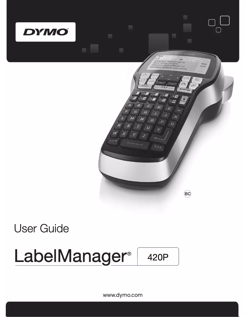 Image de la première page du manuel de l'appareil LabelManager 420P