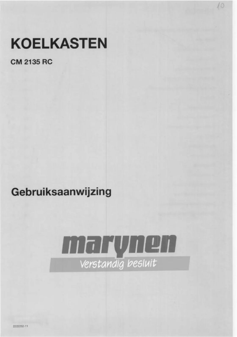 Page n°1 - Manuel utilisateur Marijnen CM 2135 RC