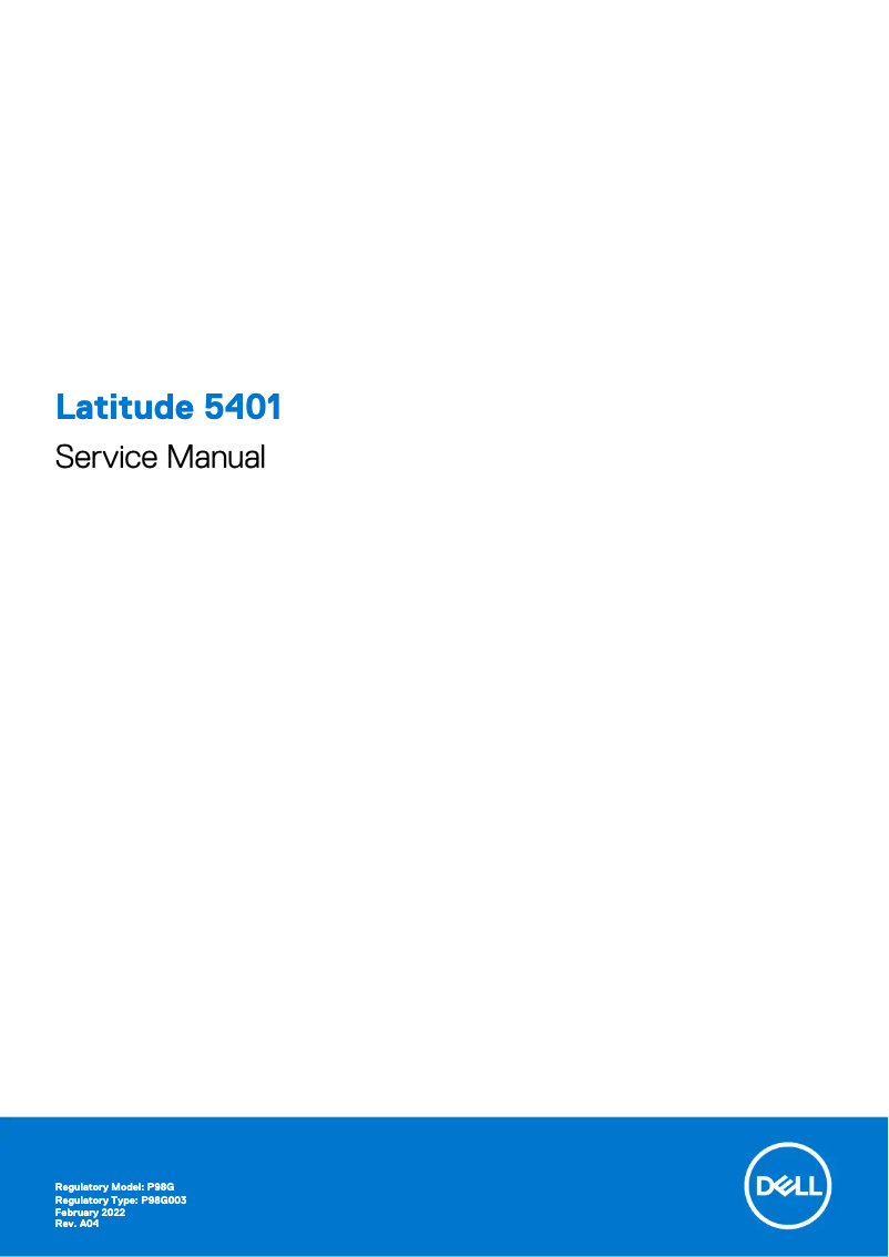 Image de la première page du manuel de l'appareil Latitude 5401