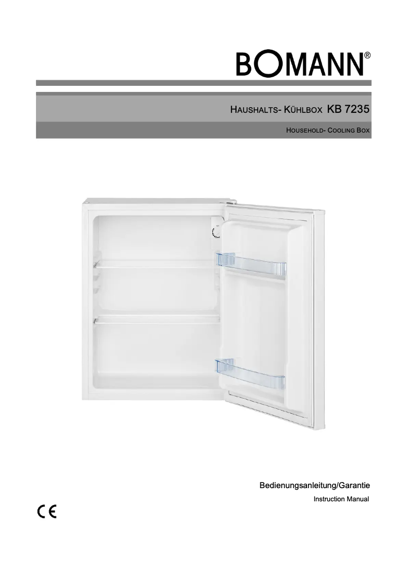 Page 1 de la notice Manuel utilisateur Bomann KB 7235
