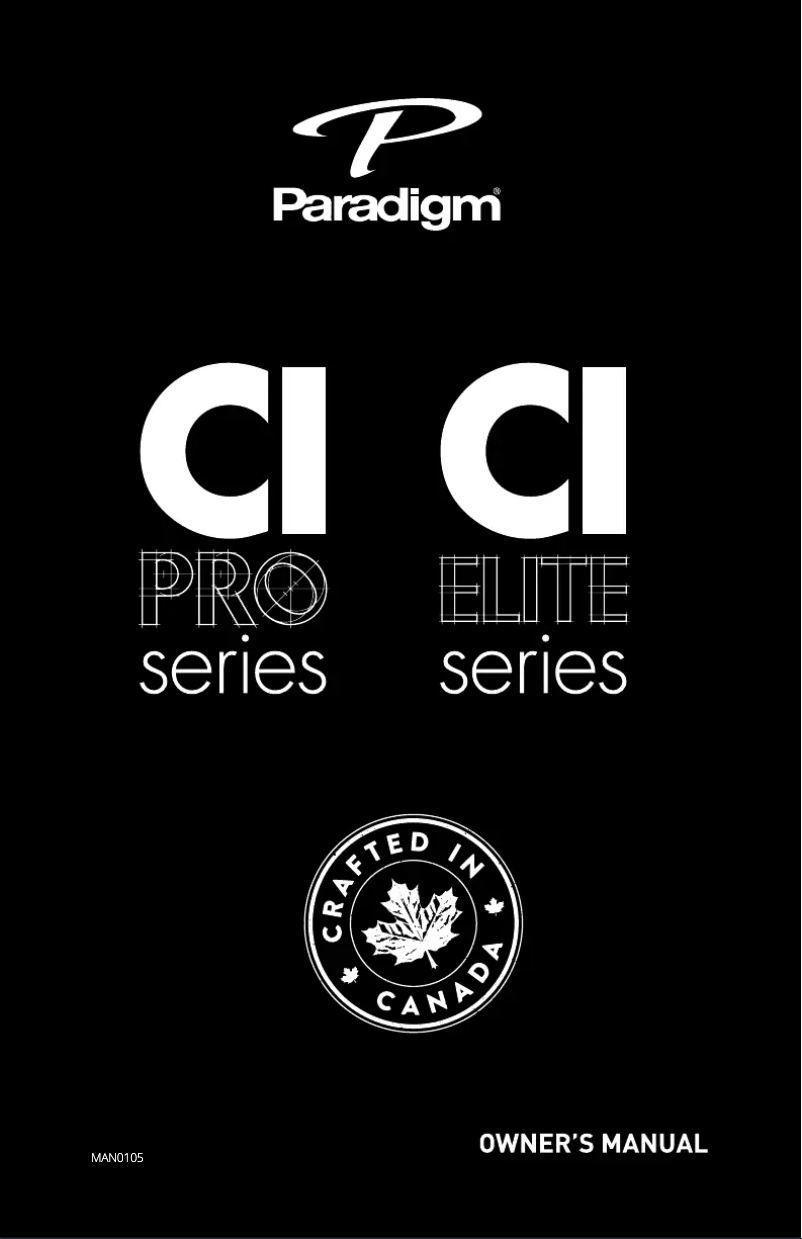 Page 1 de la notice Manuel utilisateur Paradigm CI Pro P65-RX