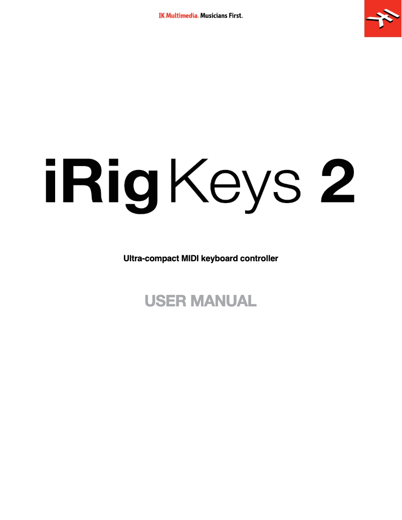 Image de la première page du manuel de l'appareil iRig Keys 2 Pro