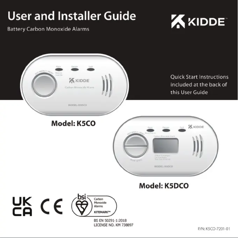Page 1 de la notice Manuel utilisateur Kidde K5CO