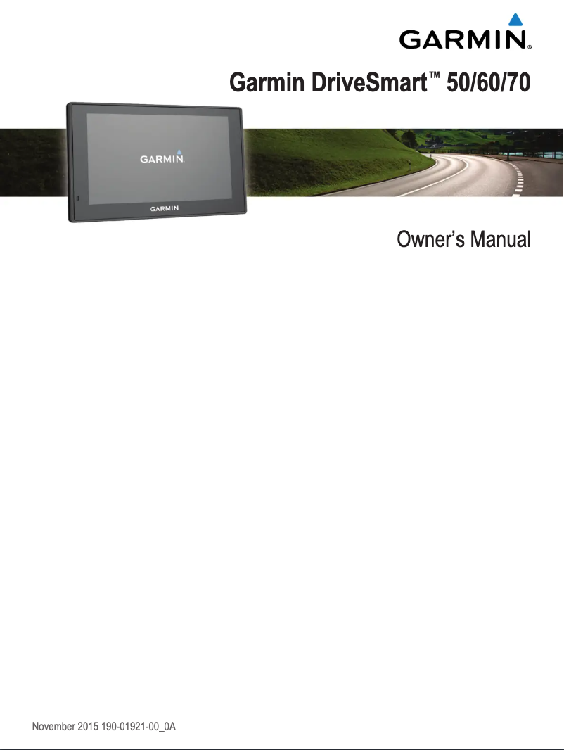 Page 1 de la notice Manuel utilisateur Garmin DriveSmart 70LMT