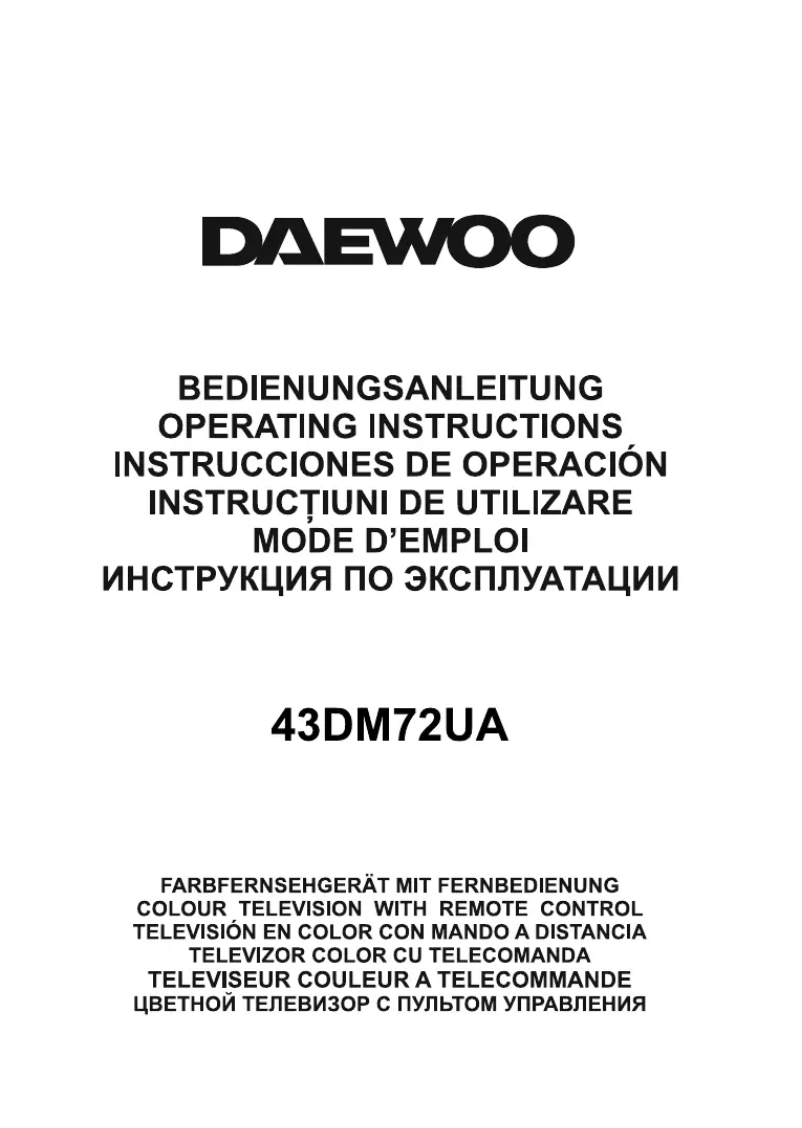 Page 1 de la notice Manuel utilisateur Daewoo 43DM72UA