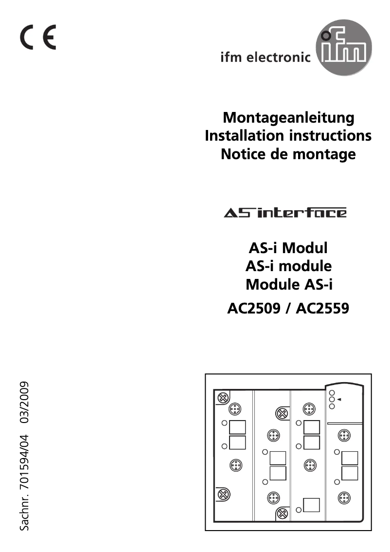 Page 1 de la notice Manuel utilisateur IFM AC2509