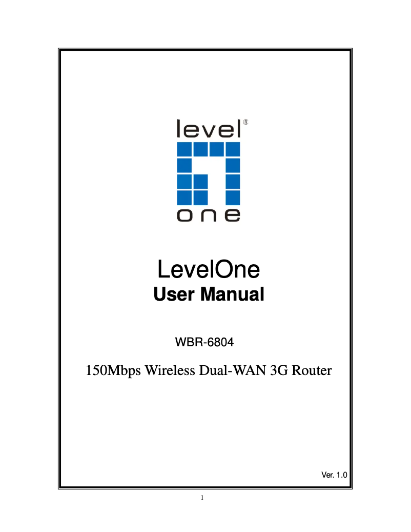 Page n°1 - Manuel utilisateur LevelOne WBR-6804
