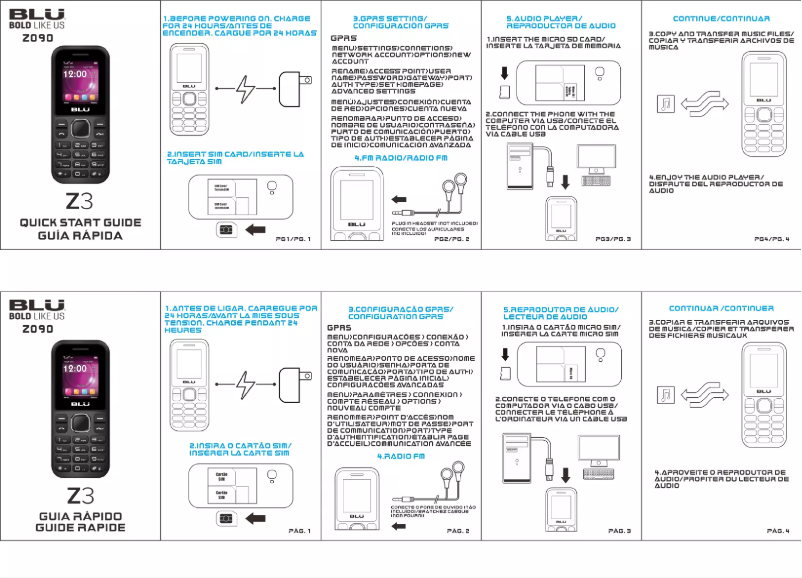 Page n°1 - Manuel utilisateur BLU Z3