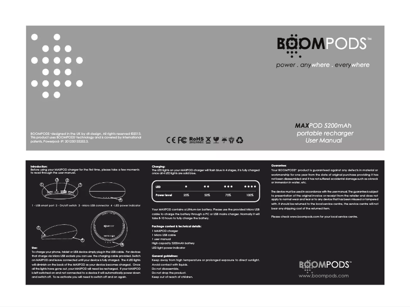 Image de la première page du manuel de l'appareil maxpod