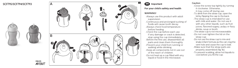 Page 1 de la notice Manuel utilisateur Philips AVENT SCF795