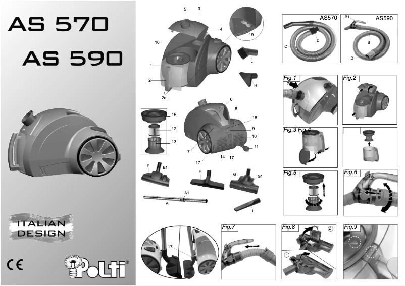 Page n°1 - Manuel utilisateur Polti AS 570