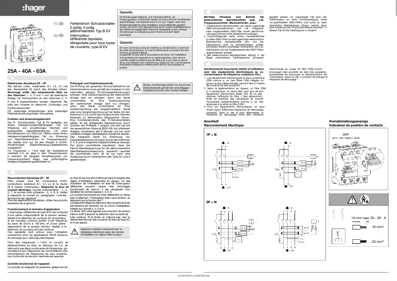 Page n°1 - Instructions / montage Hager CD140EV
