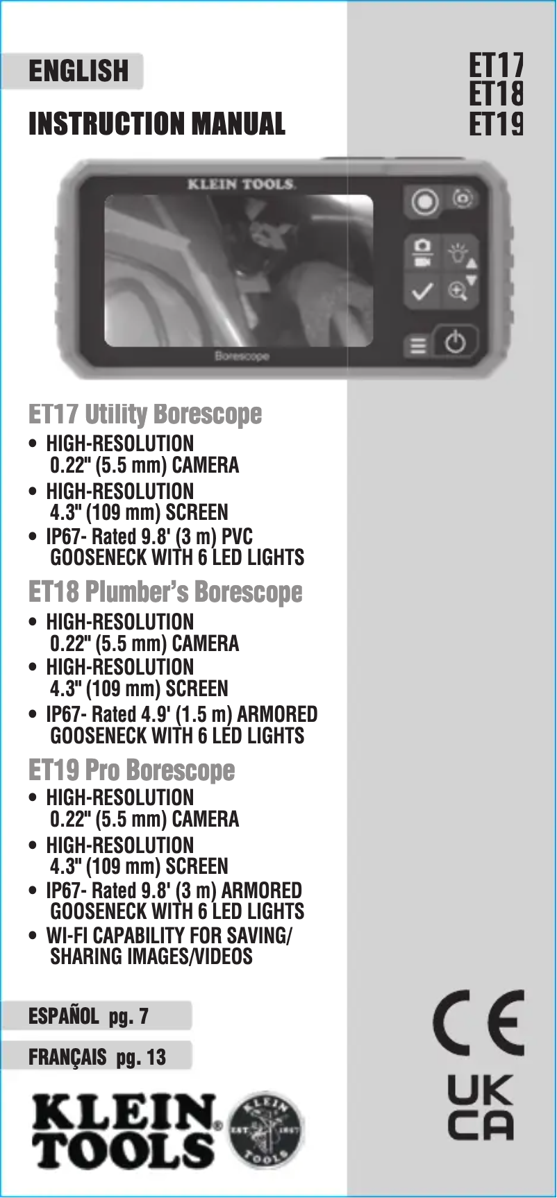 Page n°1 - Manuel utilisateur Klein Tools ET17