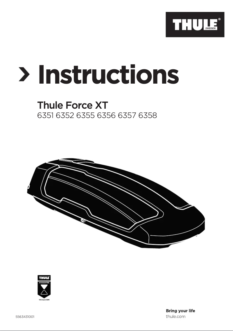 Page 1 de la notice Manuel utilisateur Thule Force XT M