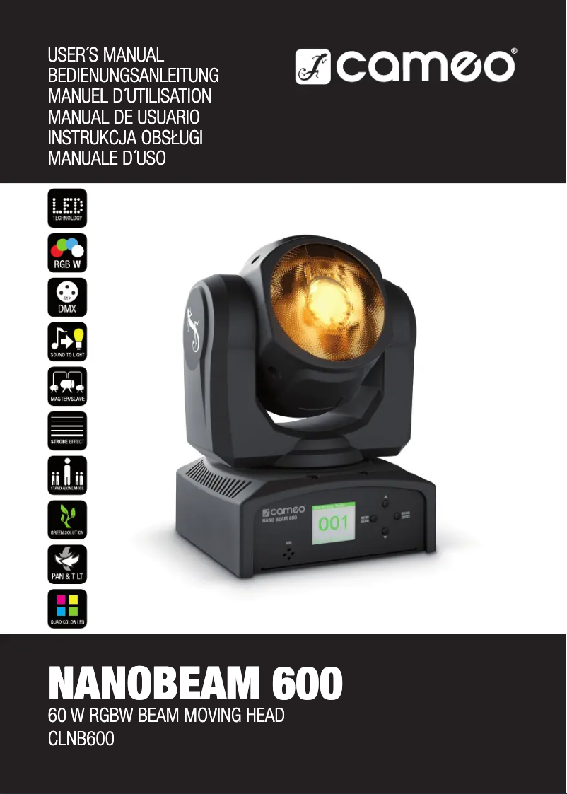 Page n°1 - Manuel utilisateur Cameo NanoBeam 600