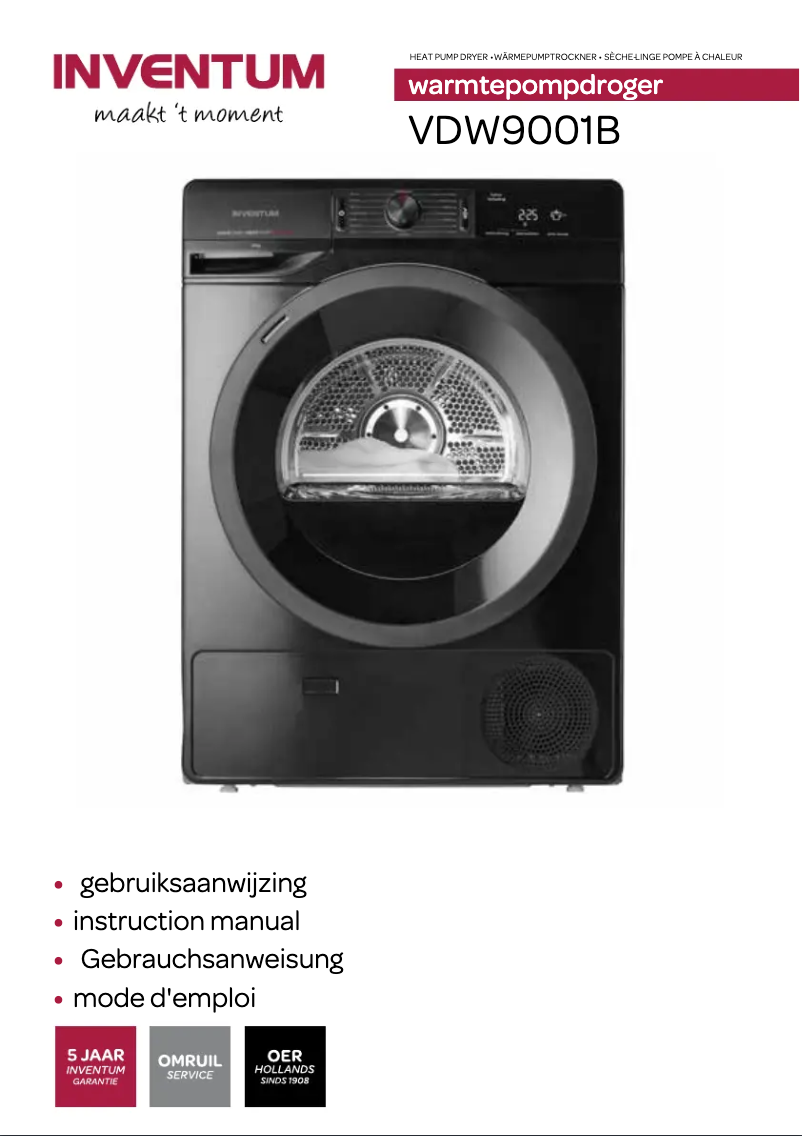 Page 1 de la notice Manuel utilisateur Inventum VDW9001B