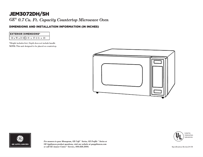 Image de la première page du manuel de l'appareil JEM3072SHSS