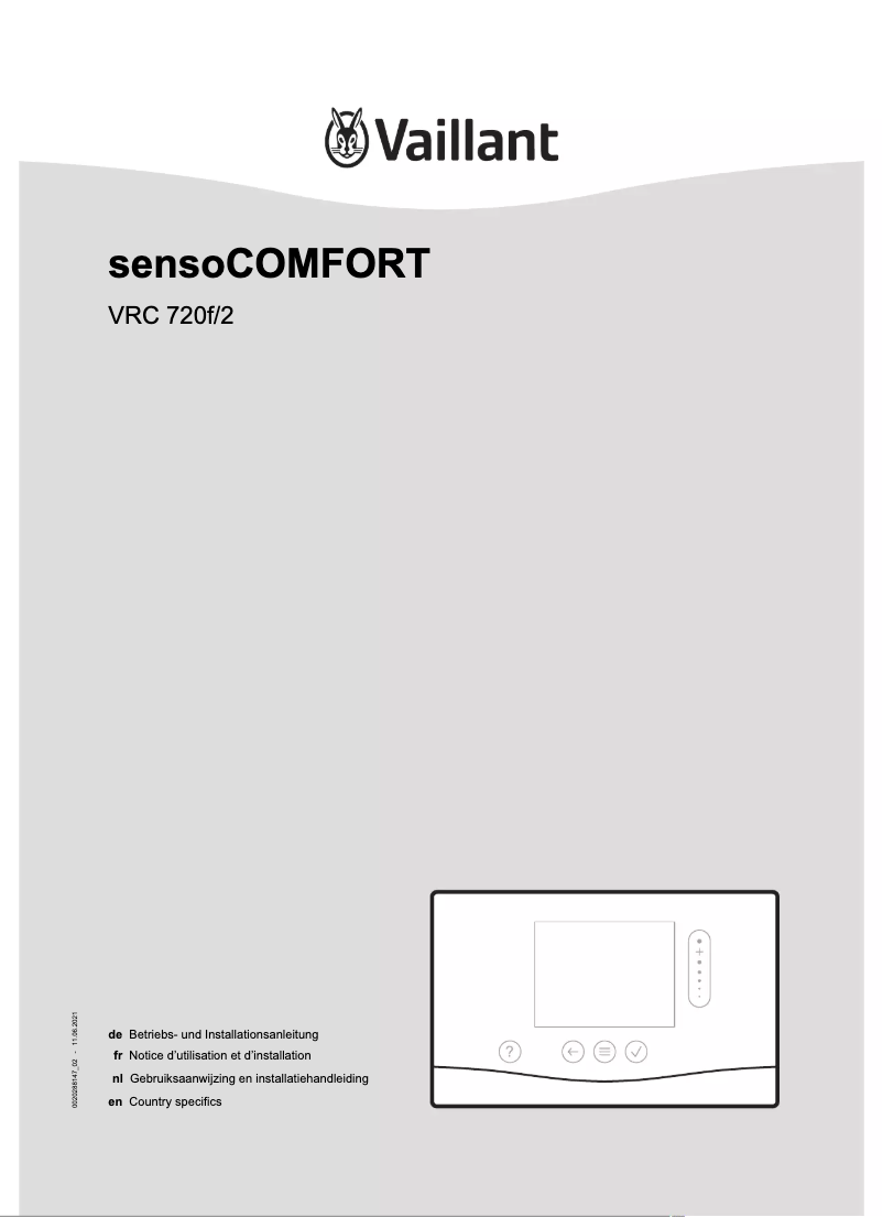 Page 1 de la notice Manuel utilisateur Vaillant sensoCOMFORT VRC 720F