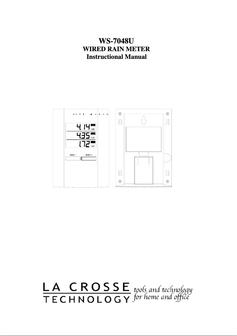 Page n°1 - Manuel utilisateur La Crosse Technology WS-7048U