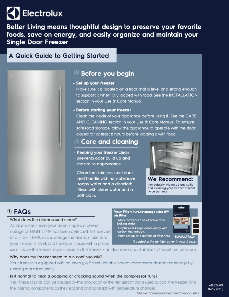 Page n°1 - Guide de démarrage rapide Electrolux EI33AF80WS