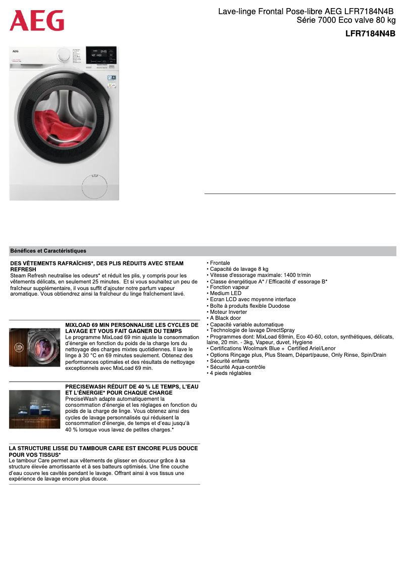 Image de la première page du manuel de l'appareil LFR7184N4B