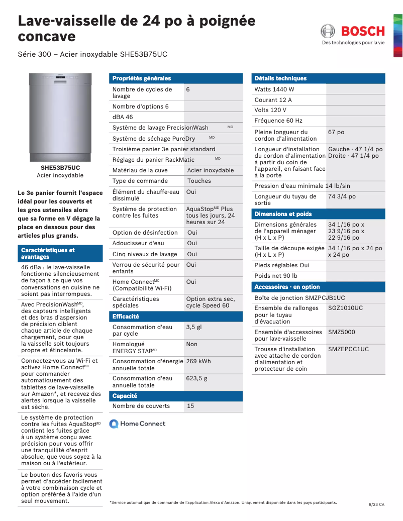 Imagen de la primera página del manual del dispositivo SHE53B75UC