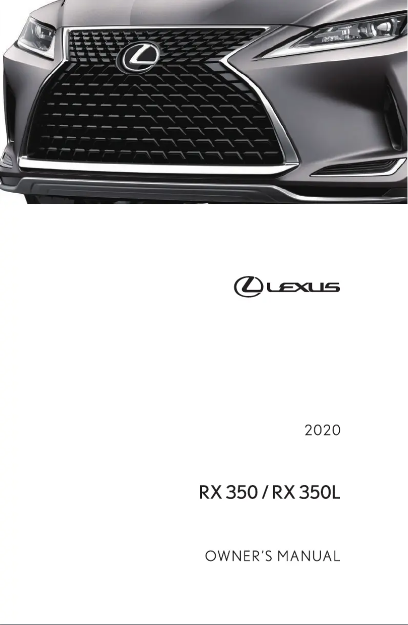 Image de la première page du manuel de l'appareil RX 350 (2020)