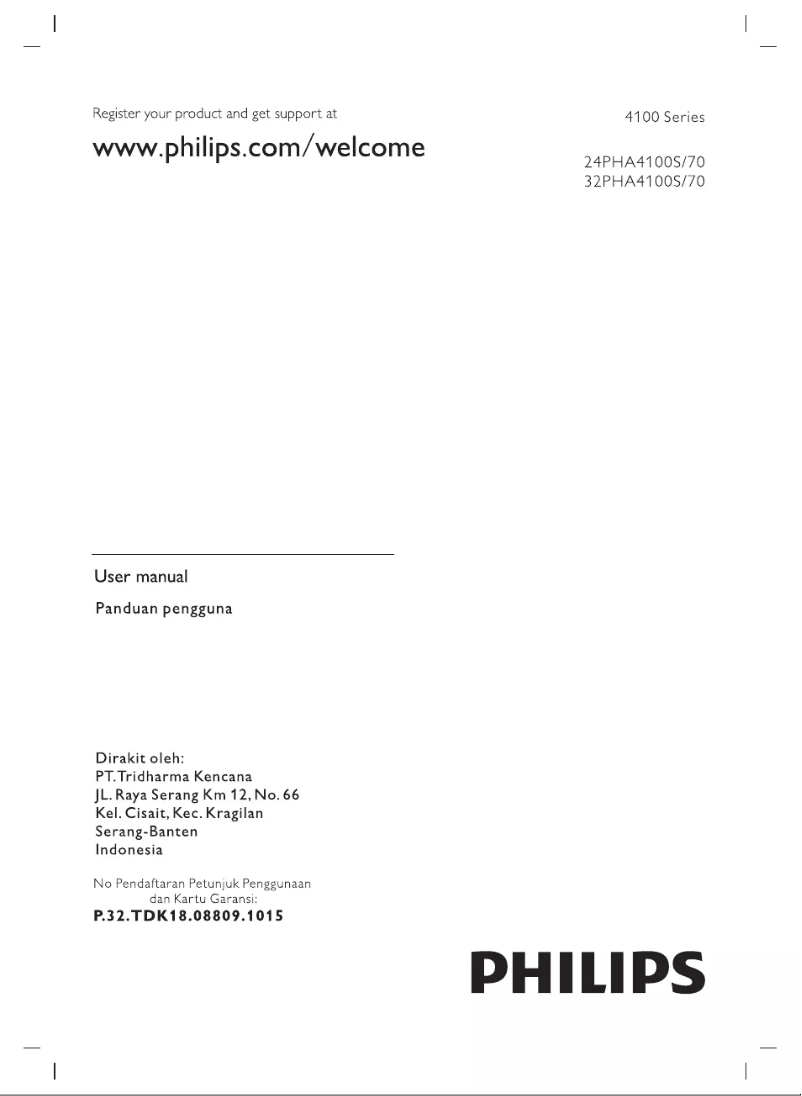 Page 1 de la notice Manuel utilisateur Philips 4000 series 24PHA4100S