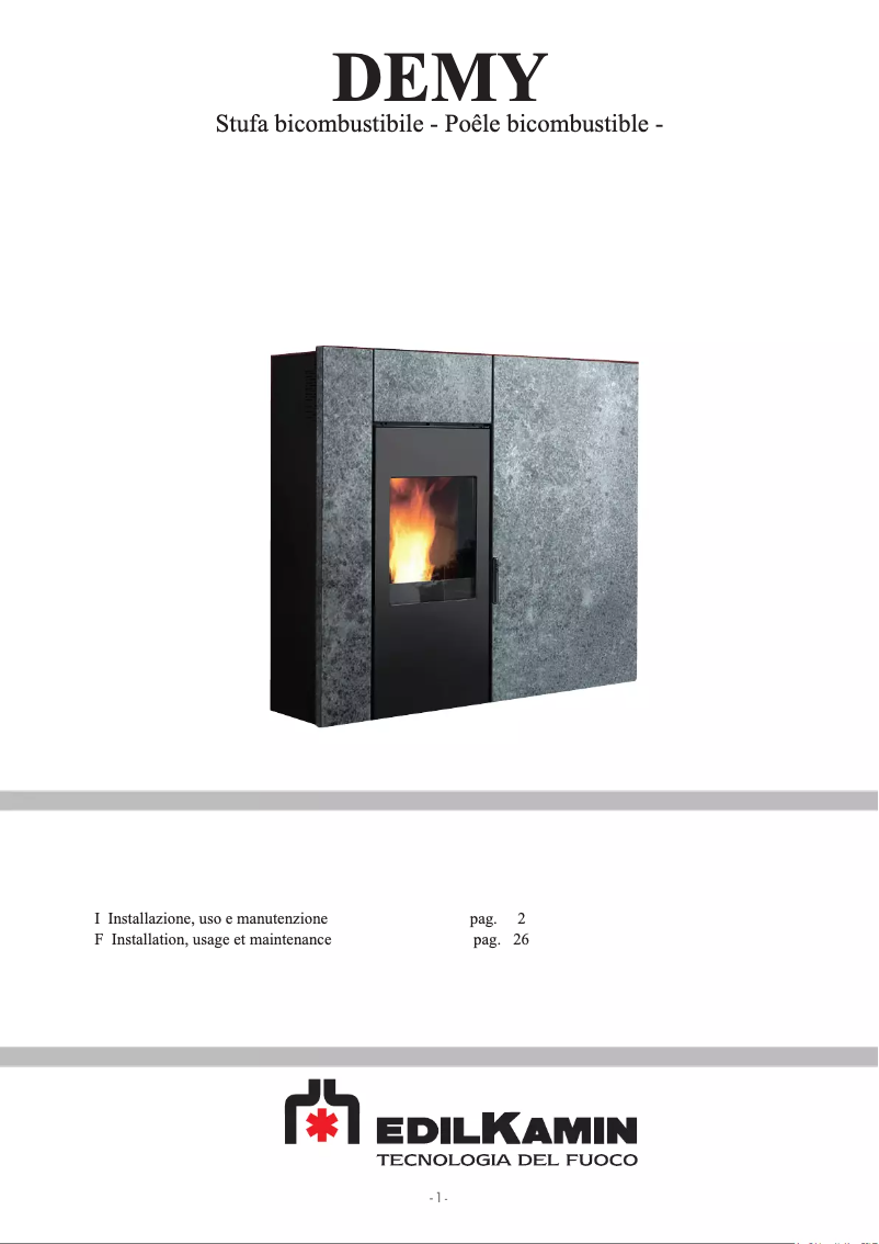 Page n°1 - Manuel utilisateur Edilkamin DEMY