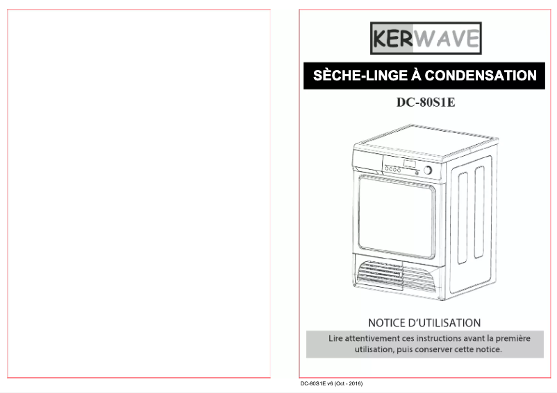 Page 1 de la notice Manuel utilisateur Kerwave DC-80S1E