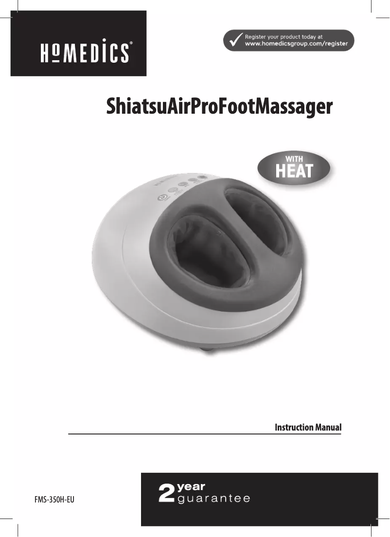 Page n°1 - Manuel utilisateur Homedics Shiatsu Air Pro FMS-350