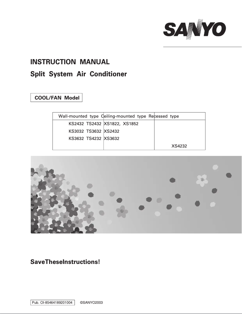 Page 1 de la notice Manuel utilisateur Sanyo TS2432