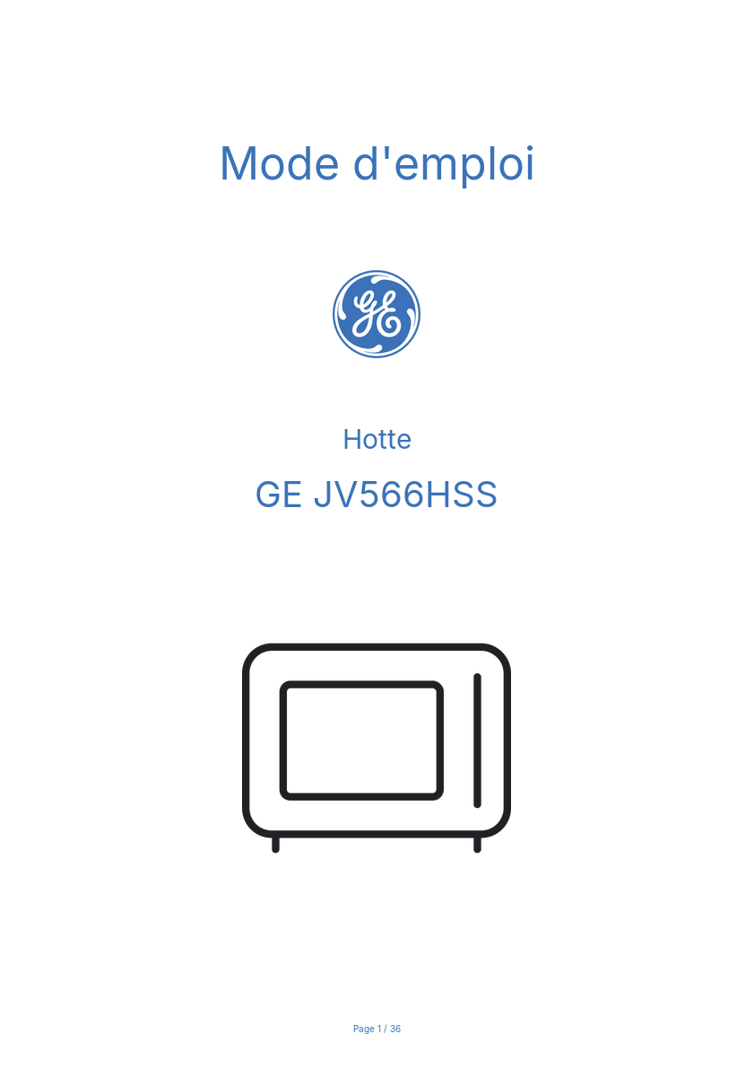 Image de la première page du manuel de l'appareil JV566HSS