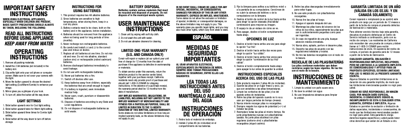Page 1 de la notice Manuel utilisateur Conair TSSL1