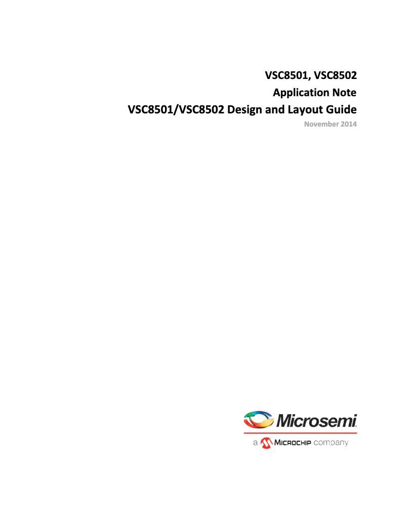 Page 1 de la notice Manuel utilisateur Microchip VSC8501