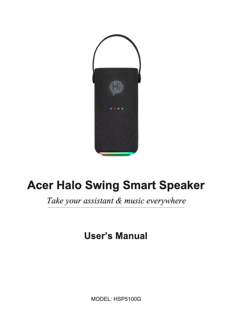Página 1 del manual Manual de usuario Acer Halo Swing HSP5100G